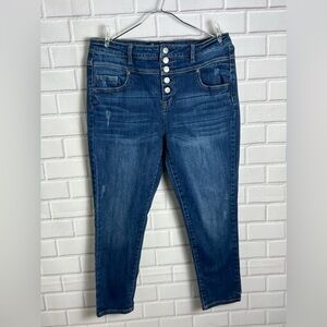AEROPOSTALE Women's Blue Denim high rise cropped jeggings /size 12